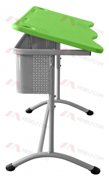 Школьный двухместный стол с наклонной пластиковой столешницей ШСТ16, зеленый